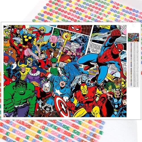 Diamond Painting Cartoon Marvel Avengers Superhero 5D DIY Mosaic Kit Embroidery Full Square Round Christmas Gift Home Decoration