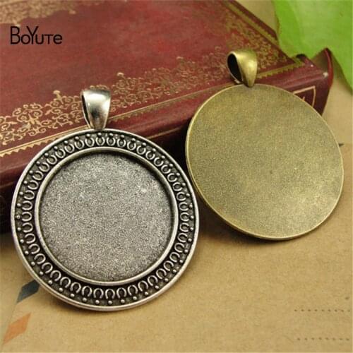BoYuTe (30 Pieces/Lot) Wholesale Round 25MM Cabochon Base Diy Hand Made Pendant Blank Tray Bezel Jewelry Accessories