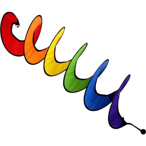 Colorful Hanging Rainbow Wind Twist Spinner Rainbow Curlie 60 inch Wind Spinner-Twister Colorful Twister Hanging Patio Decor