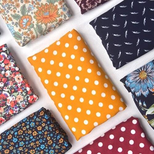 Delicate Silky Printing Cotton Silk Rayon Pure Cotton Fabric Summer Dress Pants Pajamas Shirt Bedding Supplies Apparel Fabric