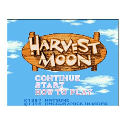 Harvest Moon NTSC Version 16 Bit 46 Pin Big Gray Game Card For USA Game Players