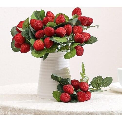 Artificial Fake Plants Raspberry Simulation Fruit Plastic Berry Strawberry Decorative Fake Flower for Home Garden Decoration