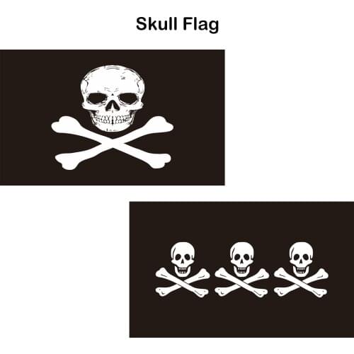 KAFNIK, Custom Any Size Pirate Flag Jolly Roger Skull Flag For Halloween /Home Decoration