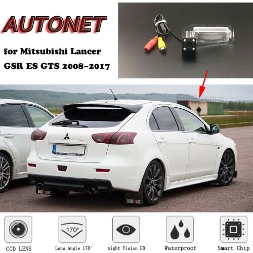 AUTONET HD Night Vision Backup Rear View camera for Mitsubishi Lancer GSR ES GTS 2008~2017 2011 2012 license plate camera