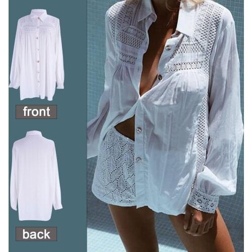 Swimwear Cover Ups Women Sexy Swimsuit Shirts Bikinis Beach Dress Getaways Sun-proof Beach Blouses Bathing Suit Cover Up Pareo