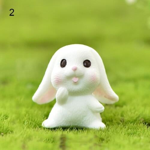 Miniature Decoration Cute Animal Cartoon Bunny Carrot Rabbit House Cute Rabbit Gardening Plant Resin Accessories