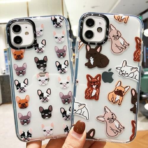 Fashion Colorful Animals Phone Case For iPhone 12 11 Pro X XR XS Max 12 Mini 7 8 Plus SE2 Transparent Cartoon Dog Silicone Cover