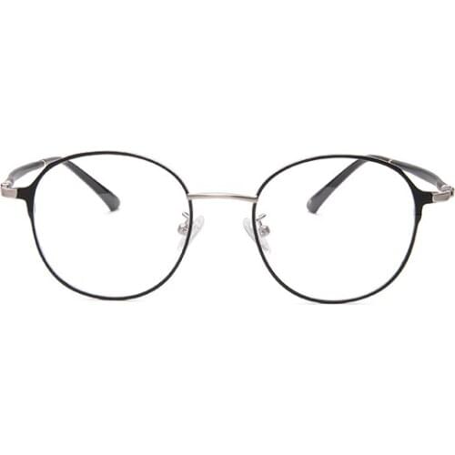 Fashionable new optical glasses transparent acrylic lens optical eyeglasses with case silver frame for women girl 8026Y