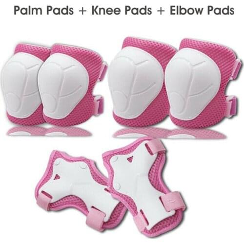 6PC Kids Child Elbow Knee Pads Safety Brace Cycling Roller Skating Skateboard Elbow Knee Hands Wrist Protection Guard Pad