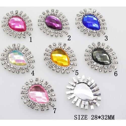 New 2018 preferential 5pcs/pack 28mm*32mm Creativity Plating Buttons DIY hair accessory Wedding Initiation Ribbon Decoration