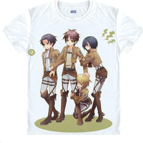 Attack on Titan T-Shirt Levi Rivaille Shirt mens 3D print T-shirts Anime Tees Lovely cute Short Sleeve Mens T-Shirts cosplay a