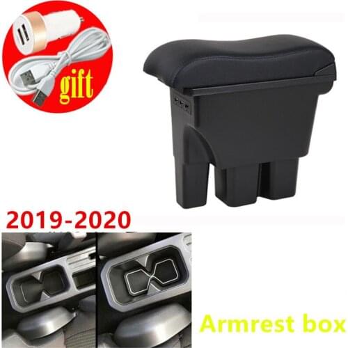 Armrest box For Suzuki Jimny 2019 2020 2021 Double-layer usb Comfort Storage Black Leather Center Console Cup Holder Car Styling