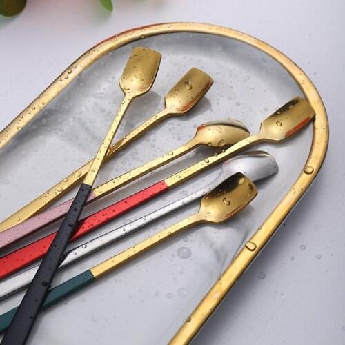 Stainless Steel Tableware Spoon Titanium Coffee Stirring Spoon Creative Hot Home Dessert Spoon Gift Accessories