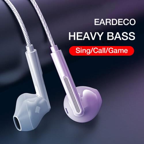 EARDECO Rubber Spraying Wired Headphones Bass In Ear Headphone with Mic Music Earphone Earbuds 3.5mm Stereo Headset Dynamic