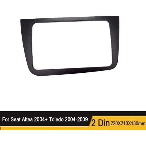 Double Din Car Radio Fascia for Seat Altea 2004+ Toledo 2004-2009 Stereo Panel Dash Mounting Installation Trim Kit Frame
