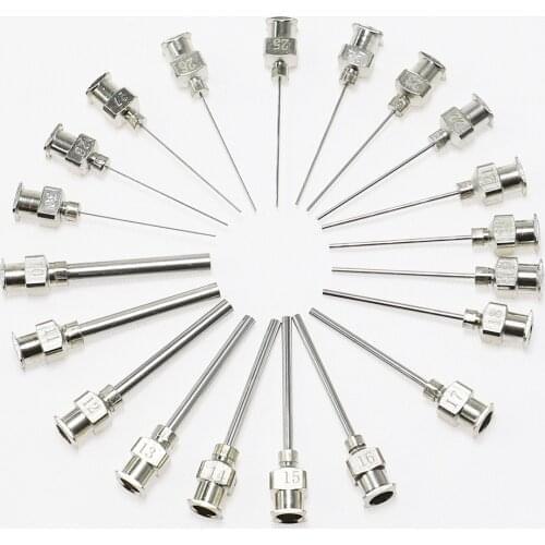 12pcs 50mm 1.5 inches Stainless Steel Syringe Dispensing Blunt Needle Tip Pin Adhesive Dispense Needle Equipmen injection needle