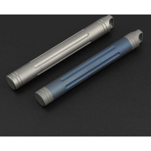 Blue Gray Titanium Alloy Seals Waterproof Toothpick-holder Earwax Spoon Canister Bottle EDC