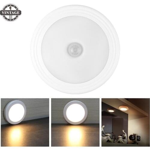 Motion Sensor LED Night Light AAA Battery Powered Magnetic Infrared IR Auto On/Off Bedside Hallway Toilet Emergency Wall Lamp