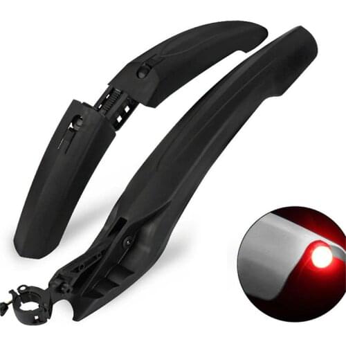 Bike Fender Quick Release Bicycle Fenders With LED Rear Light Cycling Wings Mud guard Bicycle Durable Fender Bicycle Accessories