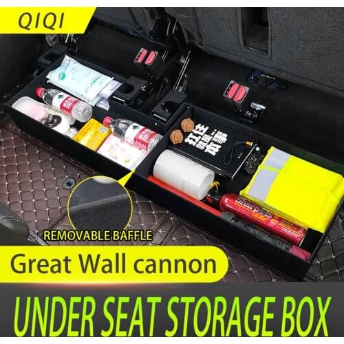 Storage box under the second row of seats of Great Wall Gun Leather truck