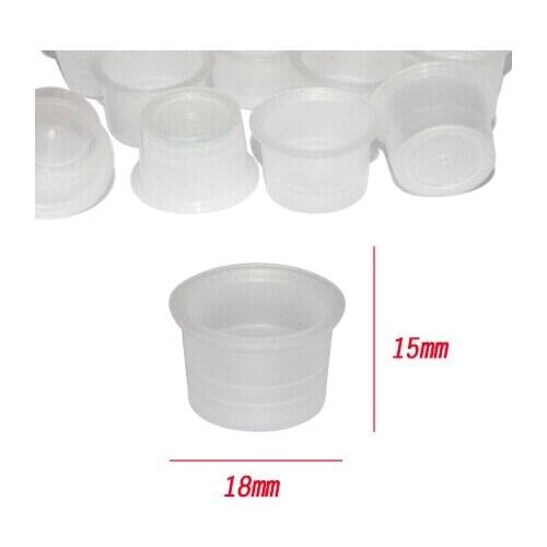 YILONG 500pcs 18mm Plastic Disposable Tattoo Ink Large Size Holder Cups Pigment Supplies Permanent Makeup