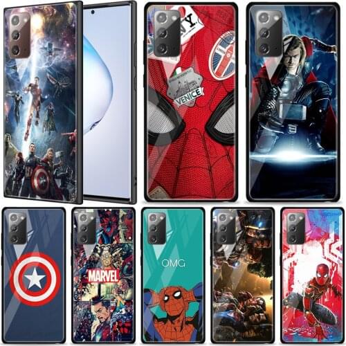 Avenger Superhero Marvel Tempered Glass For Samsung Galaxy Note 20 Ultra 10 9 8 Plus Lite A70 A50 A40 A30 A20 A10 Phone Case