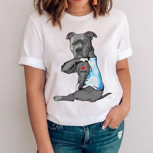 Women Graphic Printing Casual Dog Paw Cartoon Kawaii Animal 90s Clothes Lady Tees Print Tops Clothing Female Tshirt T-Shirt