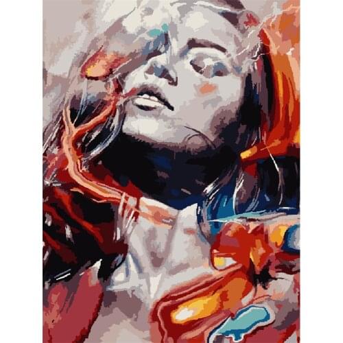 Woman Portrait DIY 11CT Embroidery Cross Stitch Kits Craft Needlework Set Cotton Thread Printed Canvas Home Wholesale