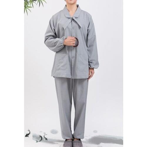 Women Spring&Summer Ribbon lay suits cotton zen Buddhist Monk Buddhism Meditation martial arts clothes clothing sets