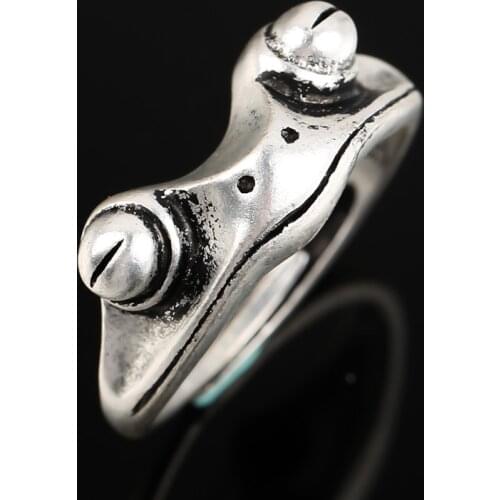 Vintage Frog Ring for Women Artistic Design Retro Opening Resizable Rings Unisex Female Statement Silver Color Jewelry Gift