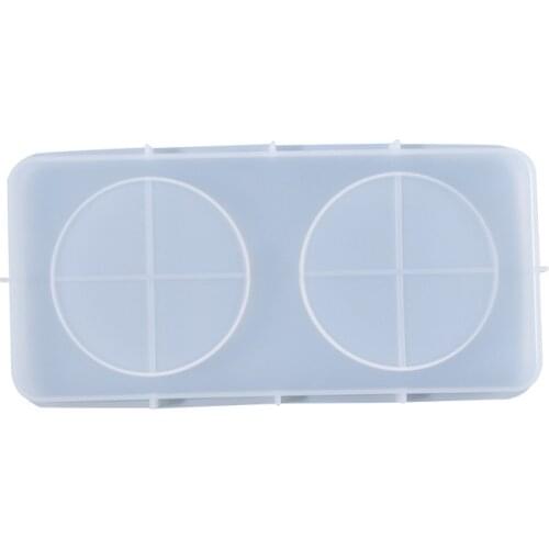 1PC Silicone Wine Coaster Mold 2 Cavity Crystal Resin Epoxy Resin Juice Coaster Mug Coaster Tray Mold Kitchen Accessories