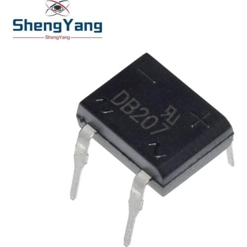 10pcs/lot diode bridge retifica DB207 DIP-4 DB207S DIP4 2A 1000V power diode rectifier 1000v electronic components