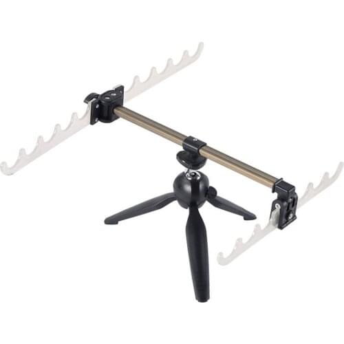 33*5.3cm Fishing Luminous Rod Bracket Portable Retractable Tripod Stand Holder Aluminum Alloy Outdoor Fishing Equipment Tool