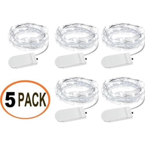 5Pack LED String Lights, 3m 30 Silver Wire Micro Christmas decoration LED Fairy Lights IP68 Waterproof Firefly Light