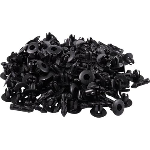 7mm Hole Plastic Rivets Fastener Auto Car Fender Bumper Push Clips 100 Pcs