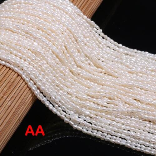 AA White Real Pearls Rice Shape Natural Freshwater Pearl Beads for Jewelry Making DIY Charm Necklace Bracelet Accessories 14