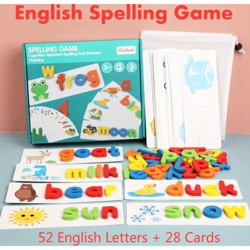 English Spell Words Montessori Toys For Kids Math Arithmetic Early Learning Educational Toys For Children Wooden Montessori Game