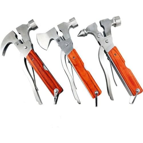 Free Shipping 19 in 1 Multifunction Axe Safety Hammer Claw Automotive Tools Knife Clamp Hammer Lifesaving Tool P7-T1010