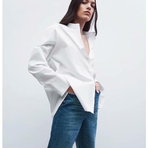 2021 Spring Summer ZA Women Blouses New Arrival Solid Shirts Office Lady Female Tops Single Breasted O-neck Blouses