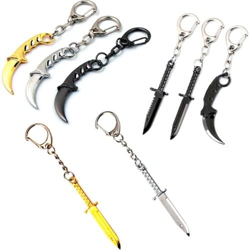 Game CSGO Karambit Key Chains for Men Women Jewelry M9 Knife Butterfly Keychains CS GO Weapon Key Holder Keyring Porte Clef Gift