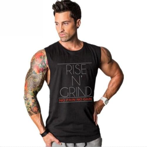 Brand Clothing Mens Muslce Vest Gym Tank Tops Bodybuilding Fitness Men Cotton Singlets Plus size O-Neck Sleeveless Shirt