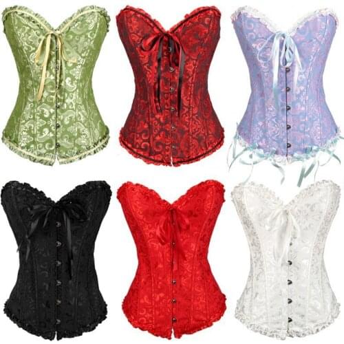 Womens Corsets Sexy lingerie bustier korset lace shapewear plus size corset top Chest collection waist corpetes espartilhos