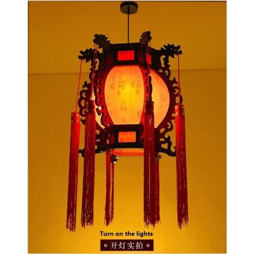 Ancient Chinese wooden lanterns retro living rooms restaurants garden studies home chandeliers m