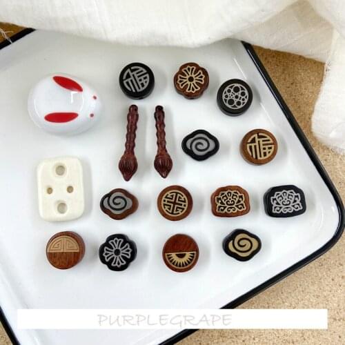 1pcs Buddha ancient jewelry wooden accessories homemade earrings material necklace diy Chinese traditional bracelet beaded