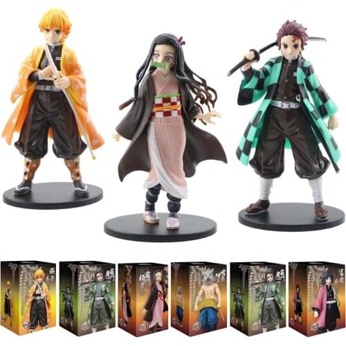 Anime 16CM Demon Slayer Kimetsu no Yaiba figure Kamado Tanjirou Action Figure Agatsuma Zenitsu Nezuko Warrior PVC Model Toys
