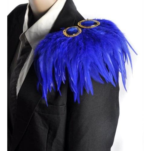 Epaulette feathers Stage accessories Host shoulder flower 10 colour Suit should Men
