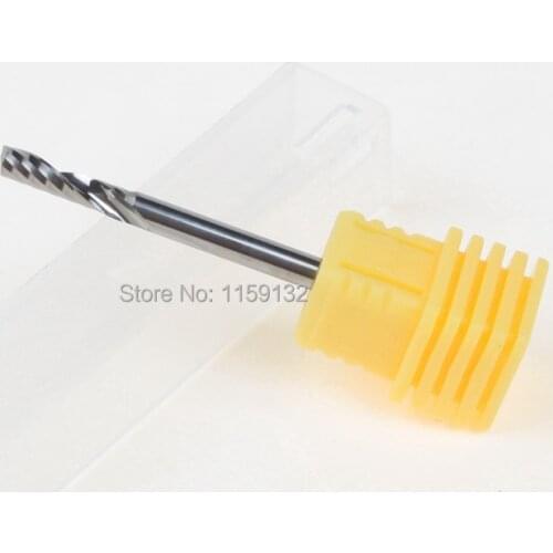 5pcs AAA Level 3.175X22mm Solid Carbide CNC Single Flute Acrylic PVC Router Bits Tools Sharp spiral