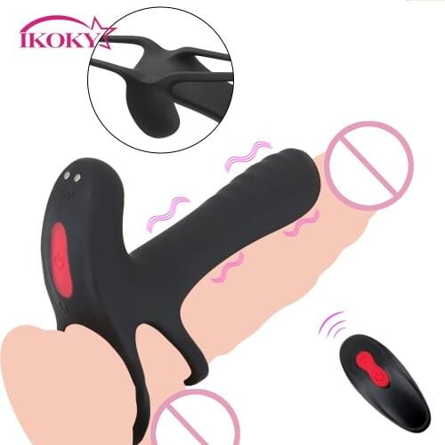 IKOKY Orgasm G-Spot Vibrator Sex Toys For Couple Penis Erection Long Lasting Vagina Clitoris Stimulate Nipple Massager Cock Ring