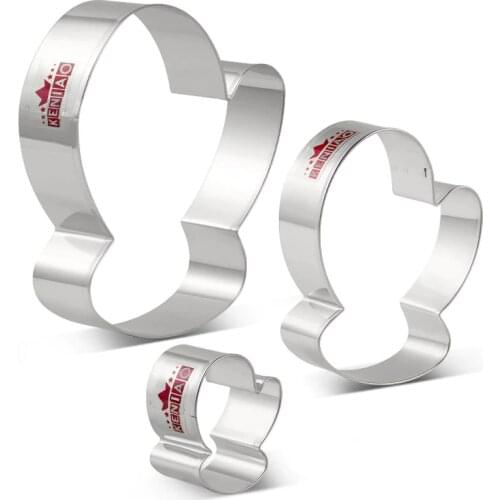 KENIAO Christmas Mitten Cookie Cutter Set - 3 Piece - Fondant / Pastry / Bread / Sandwich / Biscuit Cutter - Stainless Steel