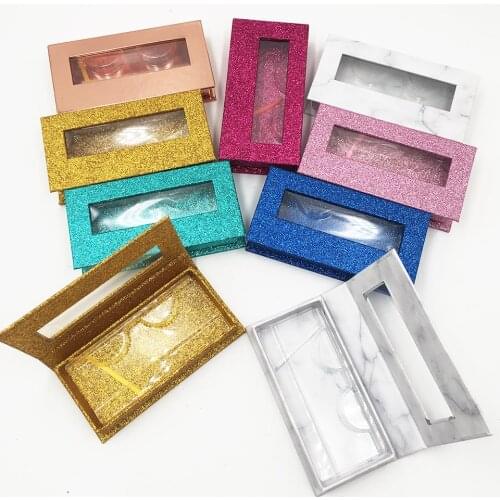 5-50 Pcs Wholeslae Lash Boxes Marble Gold Rectangle Eyelash Packaging Box With Tray New Lash Cases Packaging Eyelashes Package